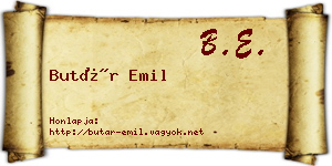 Butár Emil névjegykártya
